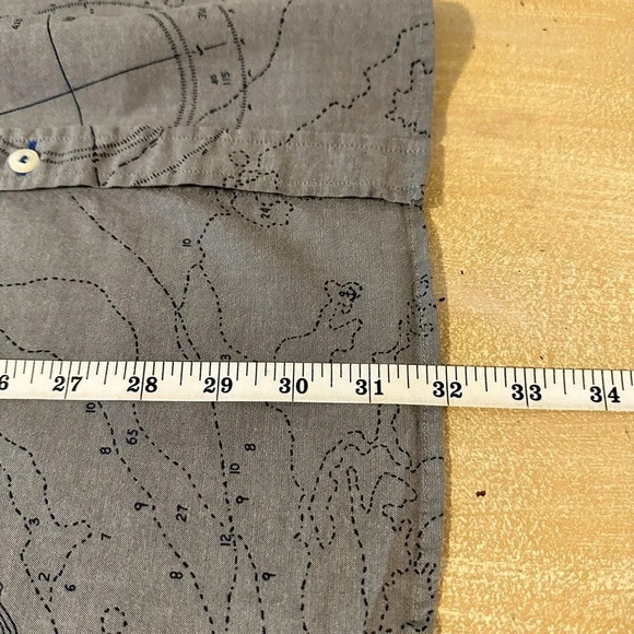 Nautica Mens Blue Sail Map Print Button Up Shirt Grey White Size: XL - Picture 11 of 11